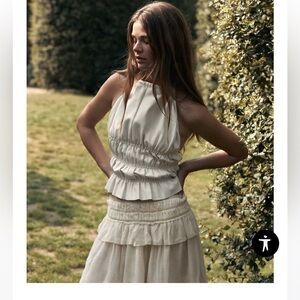 Zara LIMITED EDITION 100% LEATHER HALTER TOP